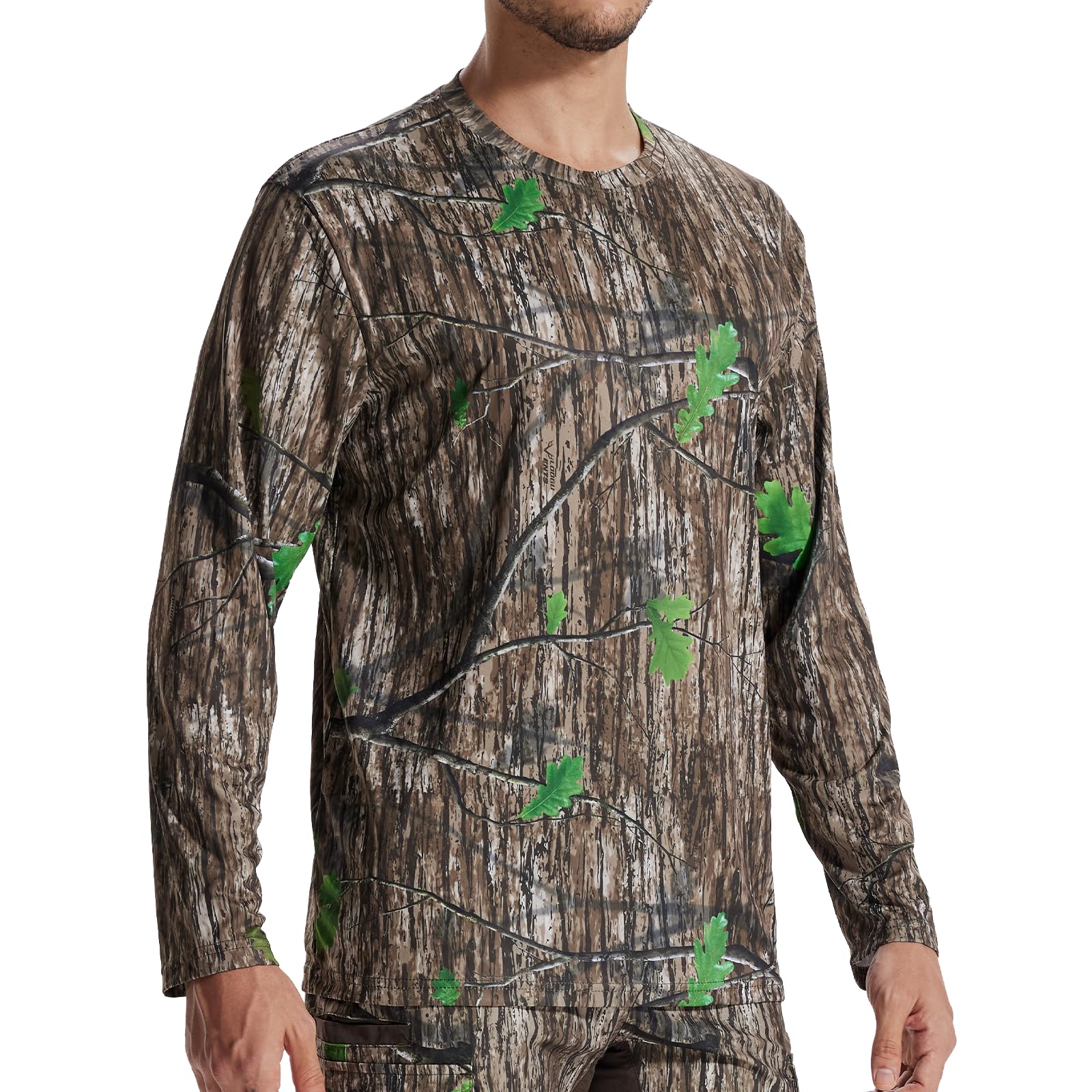 LOOGU Men's Camo Shirt Lightweight Turkey Hunting Shirt Camouflage Shirts for Men Long Sleeve Shirt