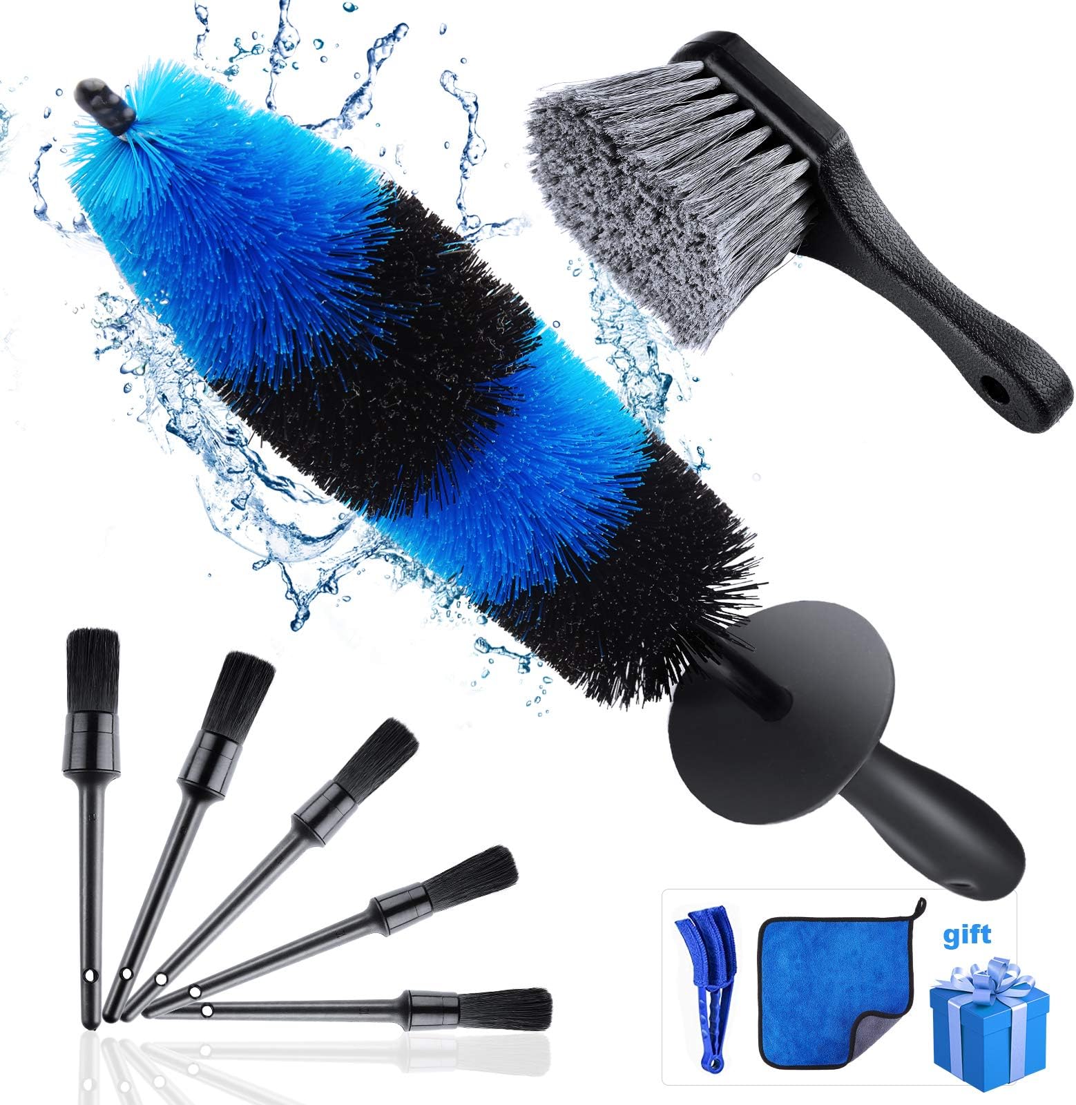 Outigu Car Wheel Brush Kit 7PCS Wheel Cleaning Tool, Different Sizes