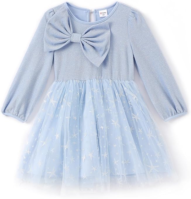 Vestito Bambina Tulle PatPat - Maniche Lunghe Floreale Per Feste E Natale - Foto 7
