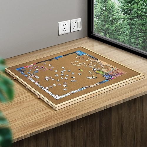Miniatura 2 de Mesa de rompecabezas para adultos, 800 piezas de 19 x 25 pulgadas, almacenamiento portátil grande de rompecabezas con 2 cajones de almacenamiento