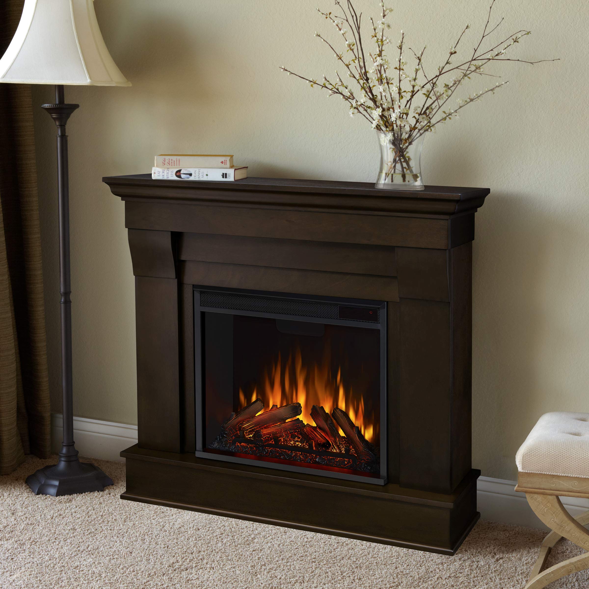 Amazon.com: Real Flame 5910E-DW Chateau Fireplace, Small, Dark Walnut :  Home u0026 Kitchen