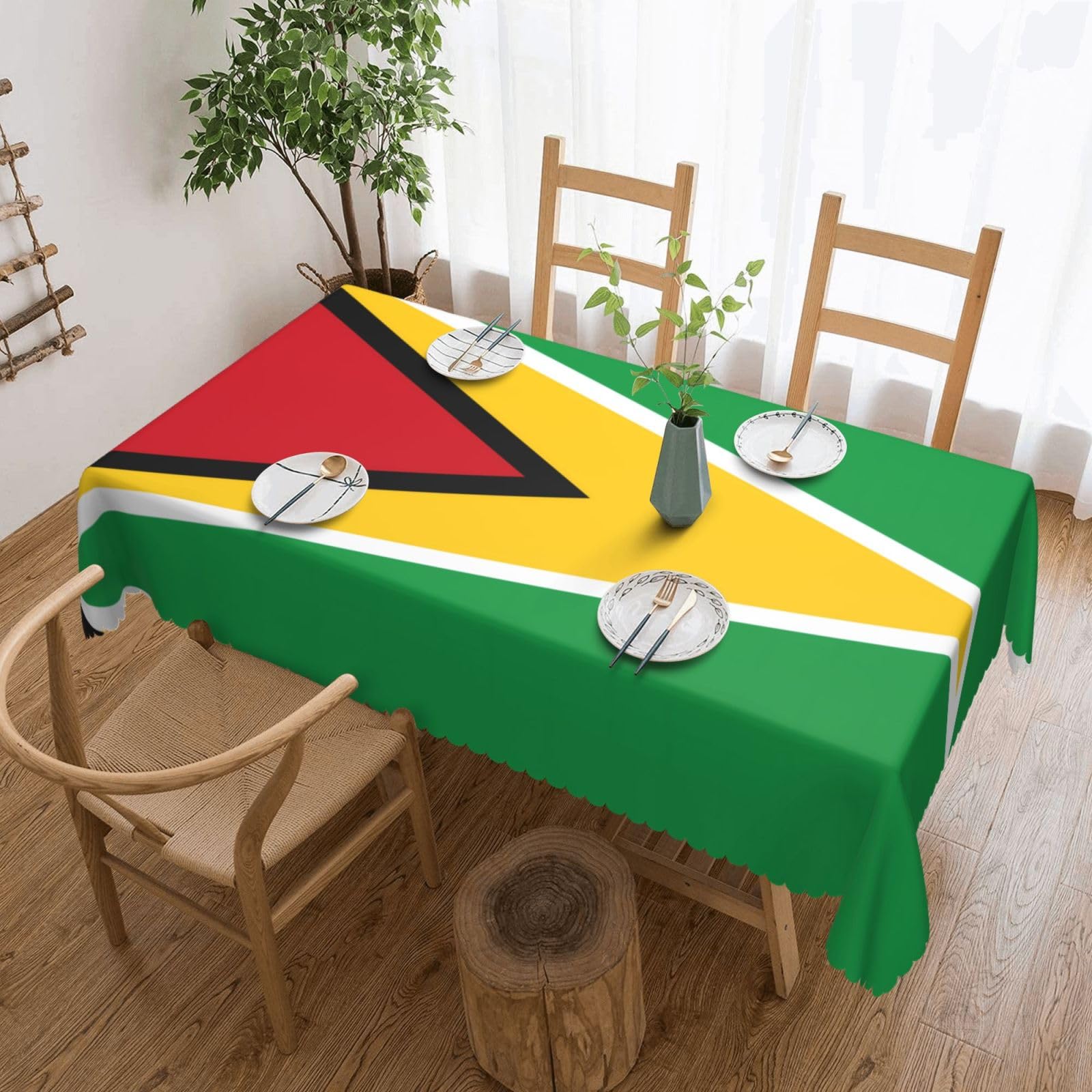 MROWYC Flag of Guyana Printed tablecloths are suitable for hotels, picnics, and parties, and can effectively protect the tabletop