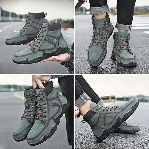 Miniatura 6 de PURCHAWEE Zapatillas de senderismo antideslizantes para hombre, transpirables, ligeras, suaves, para senderismo, caza, botas Chukka