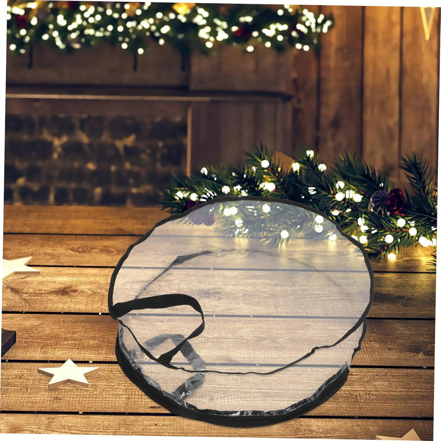 Wreath Organizer for Christmas Large Storage Bag Transparent Window Material Fits Wreaths up for Holiday Decor