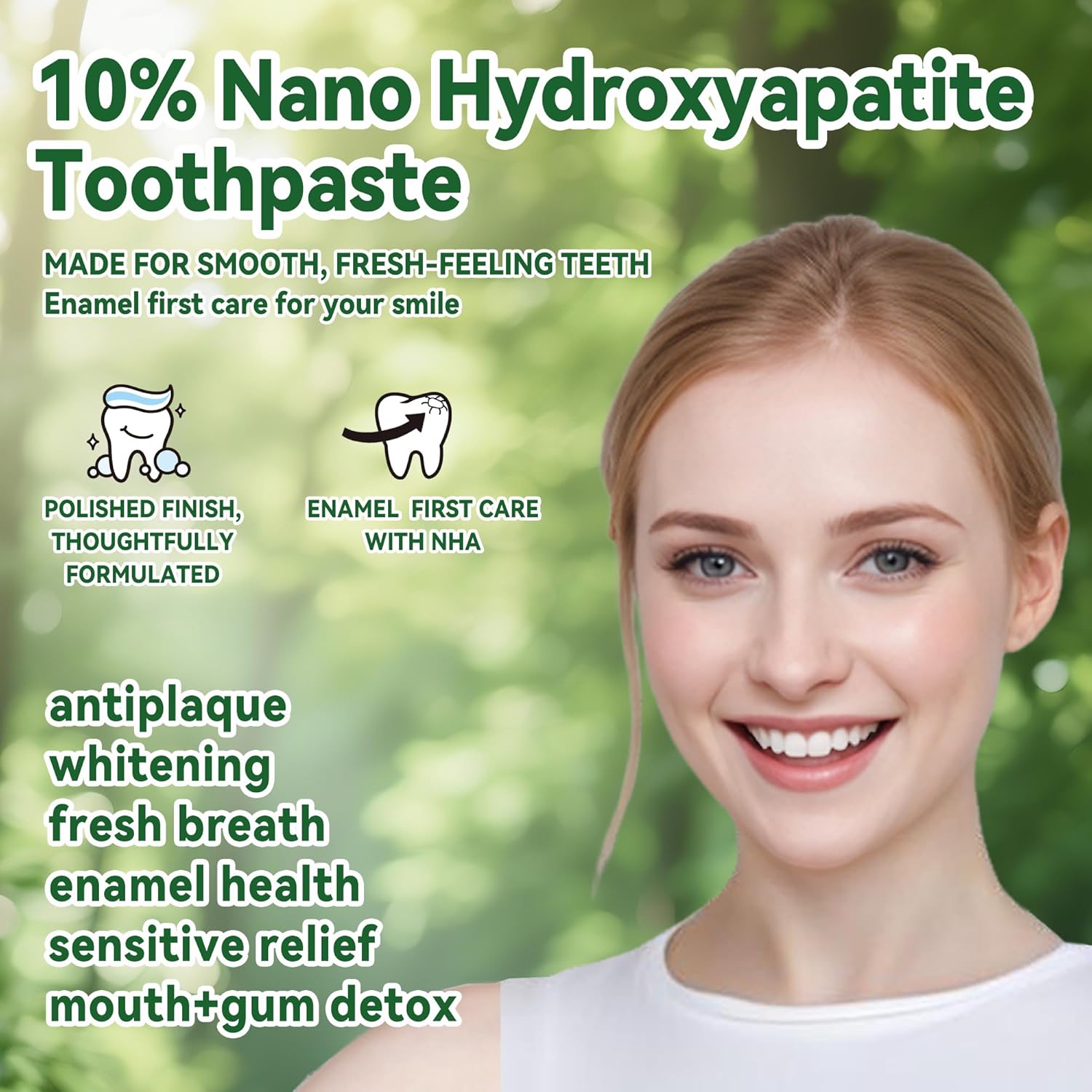Anymoment 10% Nano Hydroxyapatite Toothpaste (Fluoride Free), Whitening*, Supports Enamel Care*, Appropriate for Sensitive Teeth*, SLS Free, Xylitol nHA Toothpaste for Adults, Mint 4oz (Pack of 2) - Image 4