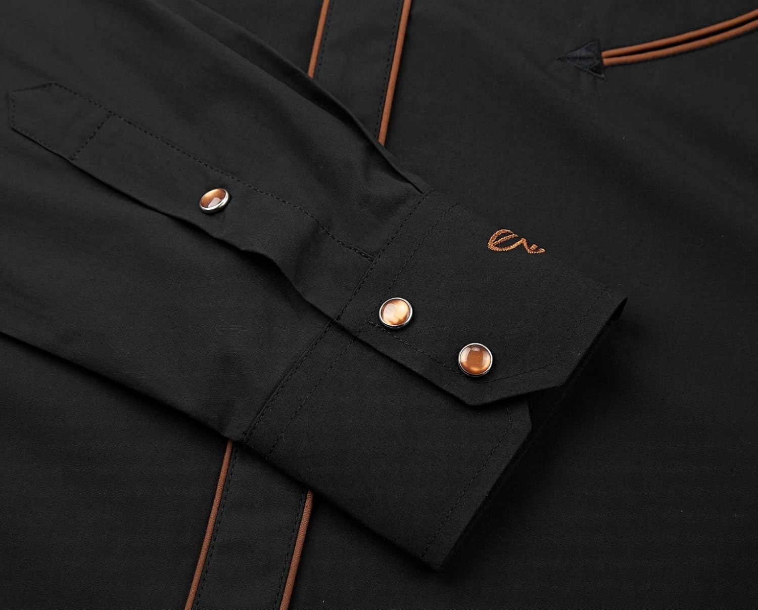 Men's Western Cowboy Shirt Embroidered Exquisite Long Sleeve Regular Fit Casual Snap Button Down Shirts - Image 4