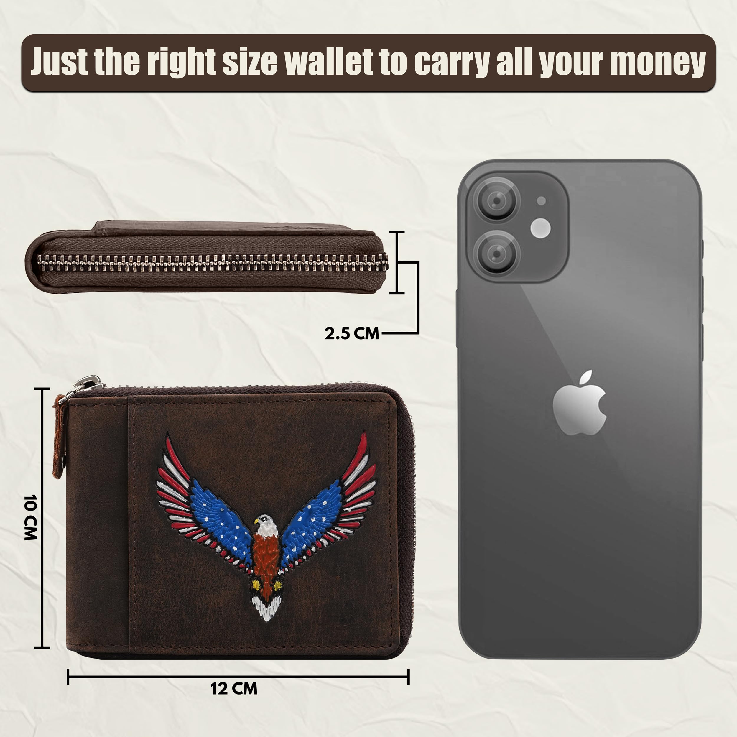 The Wallet Store Majestic Genuine Leather Zipper Wallet For Men