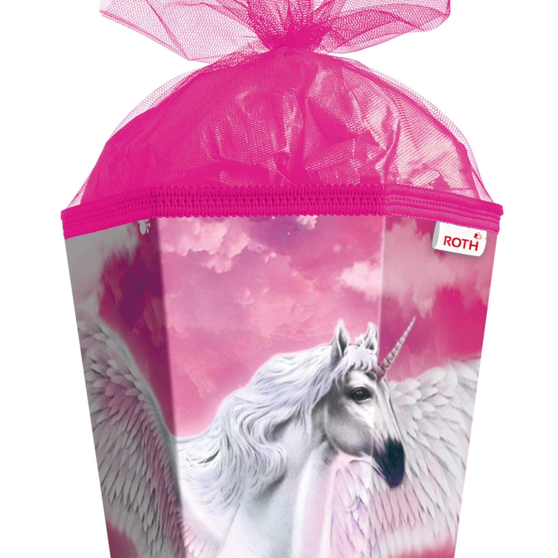 Schultüte Einhorn – Mondscheineinhorn Motiv – Rundform Mit Tüllabschluss – Made In Germany