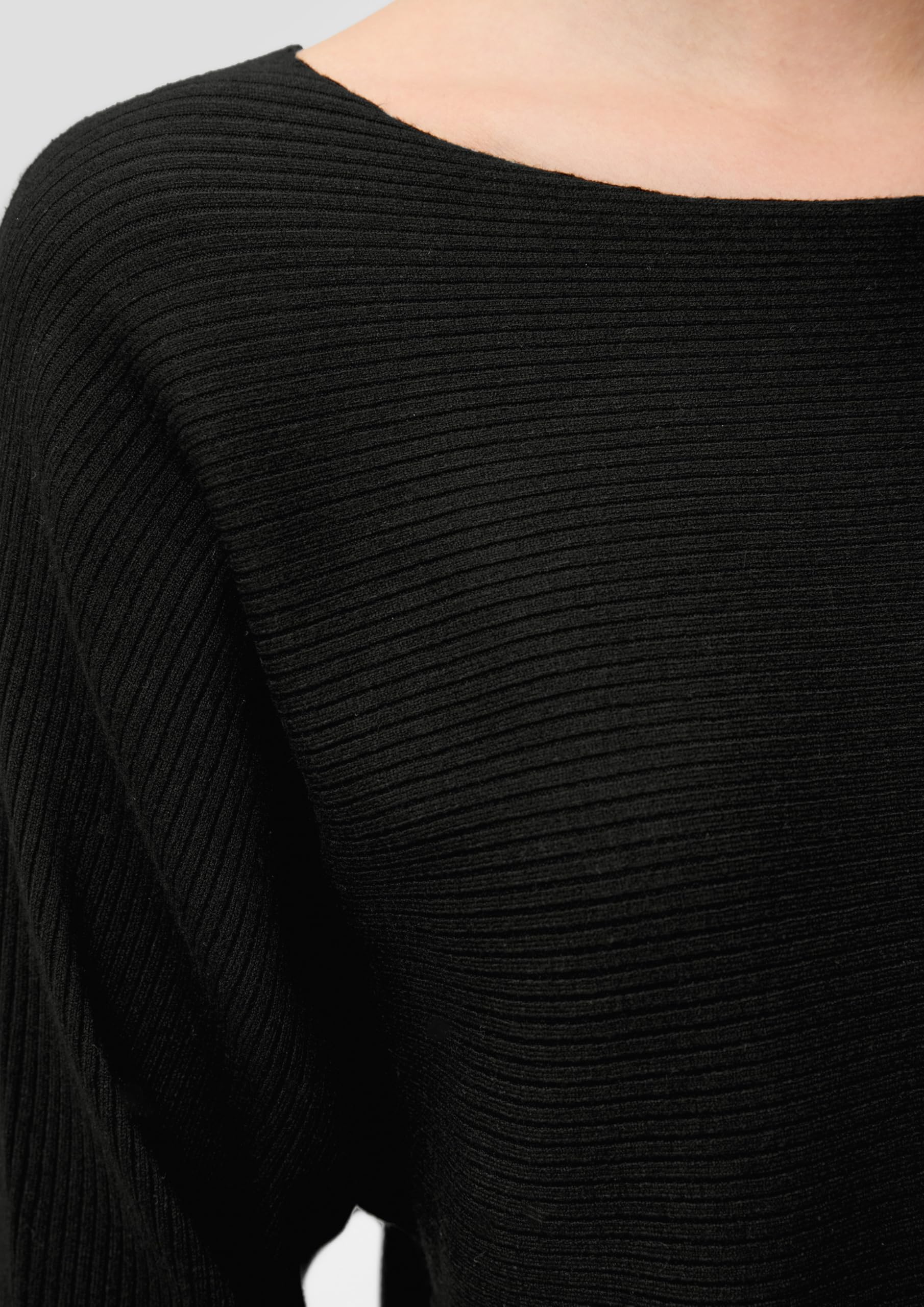 QS Rippstrickpulli mit Fledermausarm