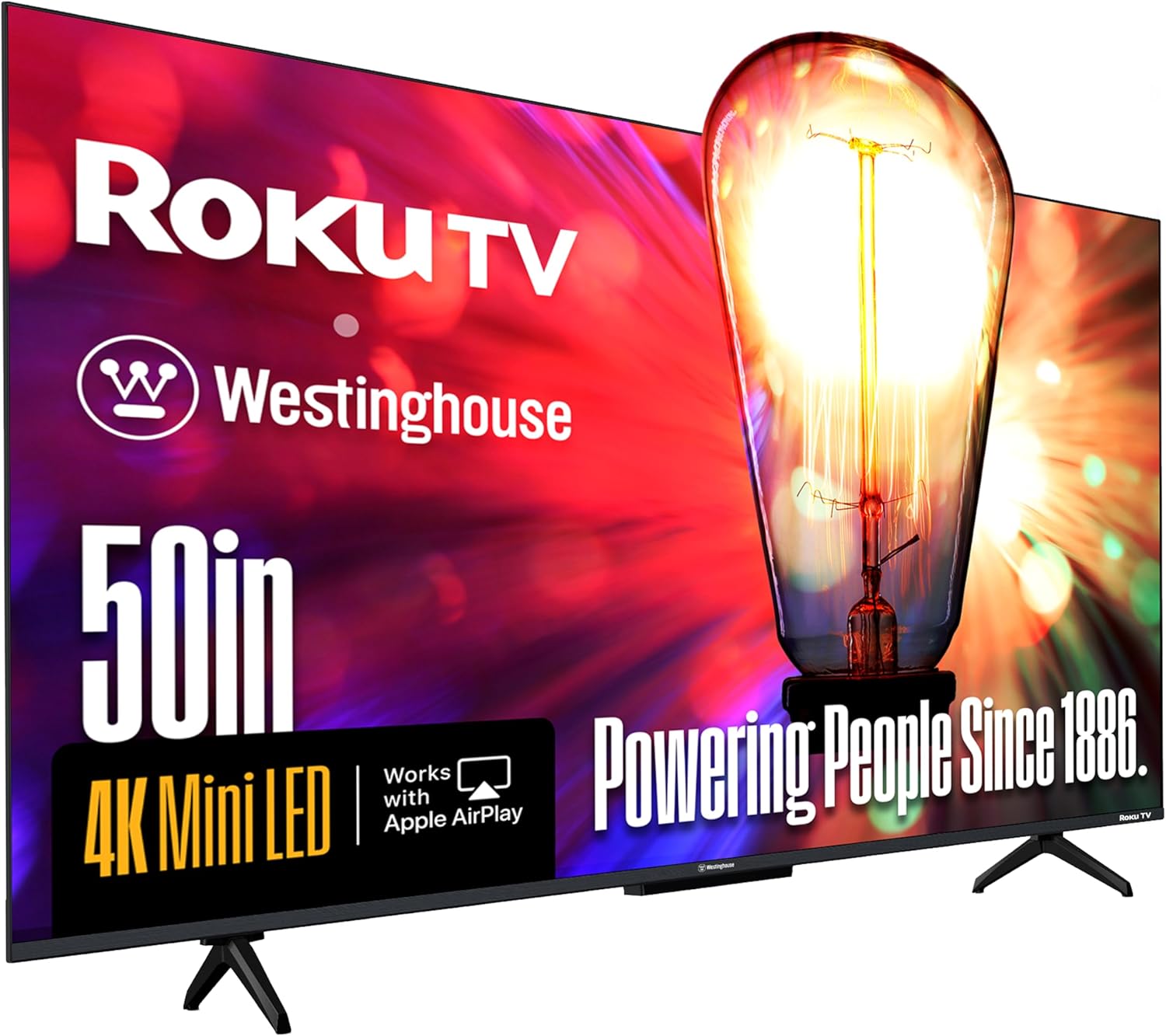 Westinghouse 50” Mini-LED 4K UHD Roku TV, Dolby Vision HDR, QLED Quantum Color, Local Dimming, MEMC Motion, Apple HomeKit & AirPlay 2