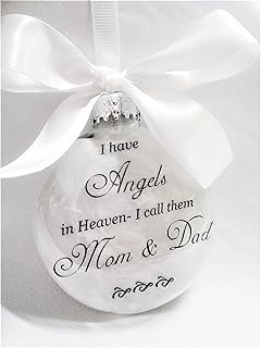 Parents Memorial Christmas Ornament Sympathy Gift Angels in Heaven I call them Mom and Dad