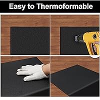 Vista 5 de Hoja de plástico ABS, 12 x 16 x 1/8 pulgadas de grosor, negro, moldeable para proyectos de bricolaje y decoración del hogar