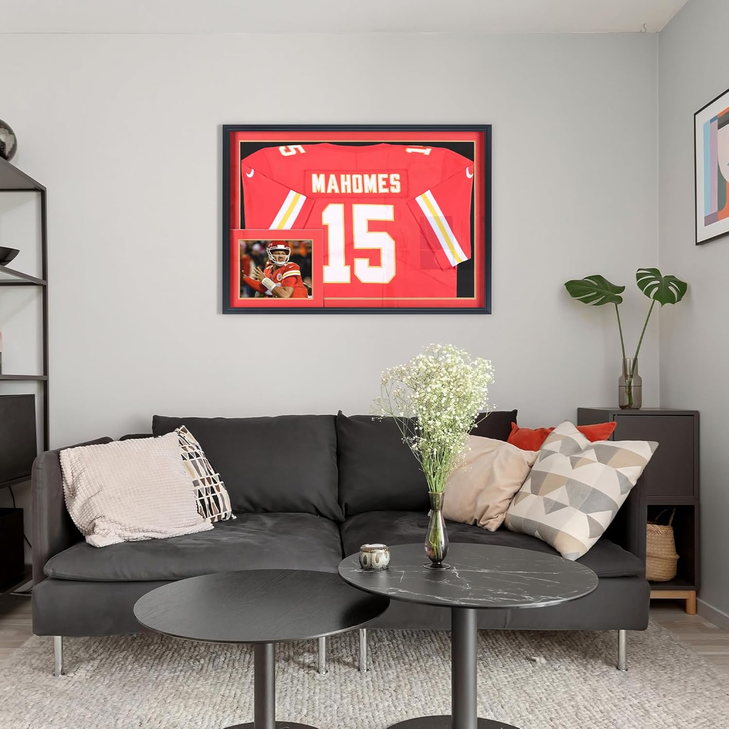 Pro Collector's X Large 36 X 26 Sports Jersey Display Frame Case with 98% UV Protection for Baseball Basketball Football Soccer Hockey Shirt and Uniform, 2 Color Options Mat - Black Frame