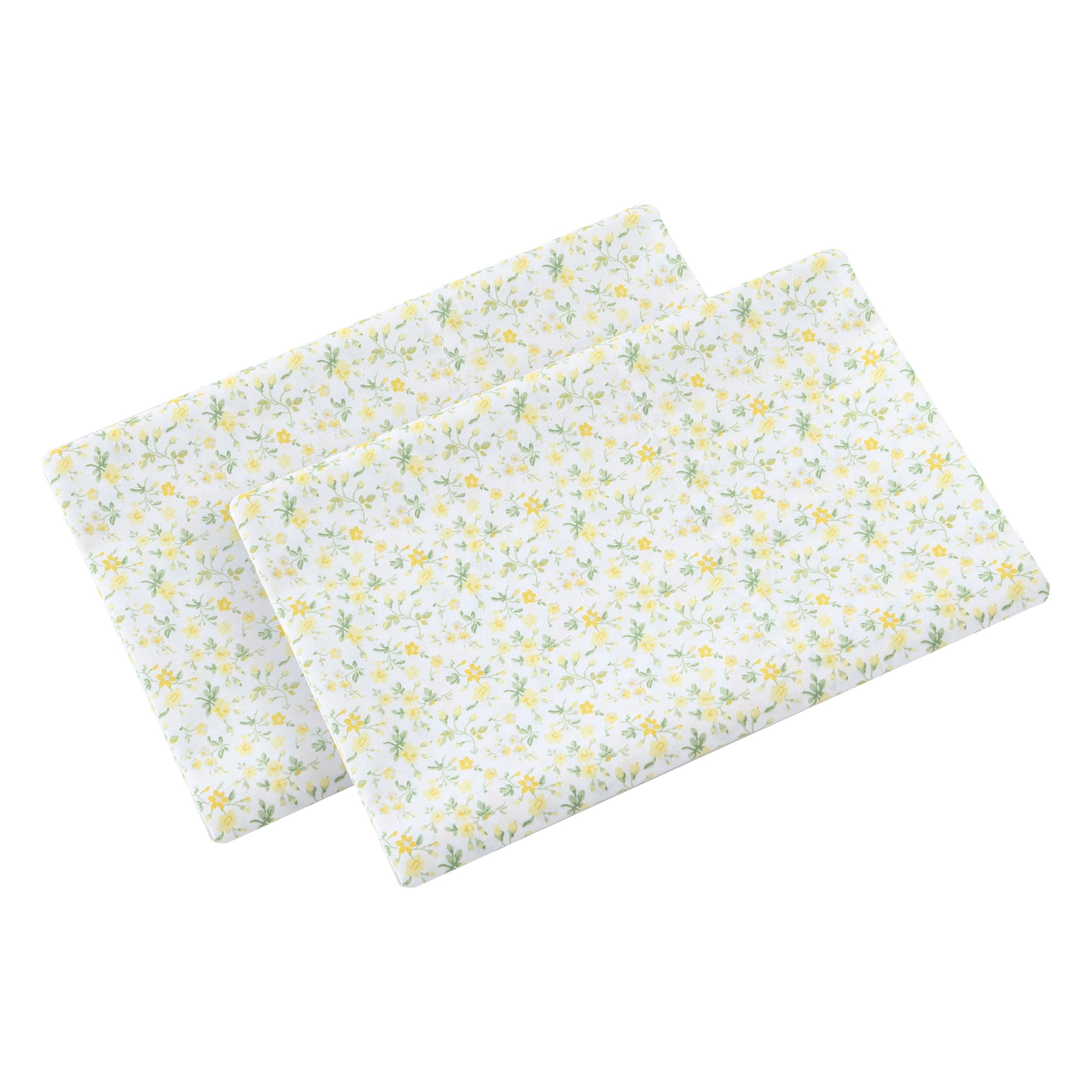 Laura Ashley - Standard Pillowcase Set, Breathable Percale Cotton Bedding, Crisp & Cool Home Decor (Evie Yellow, 2 Piece) - Image 2