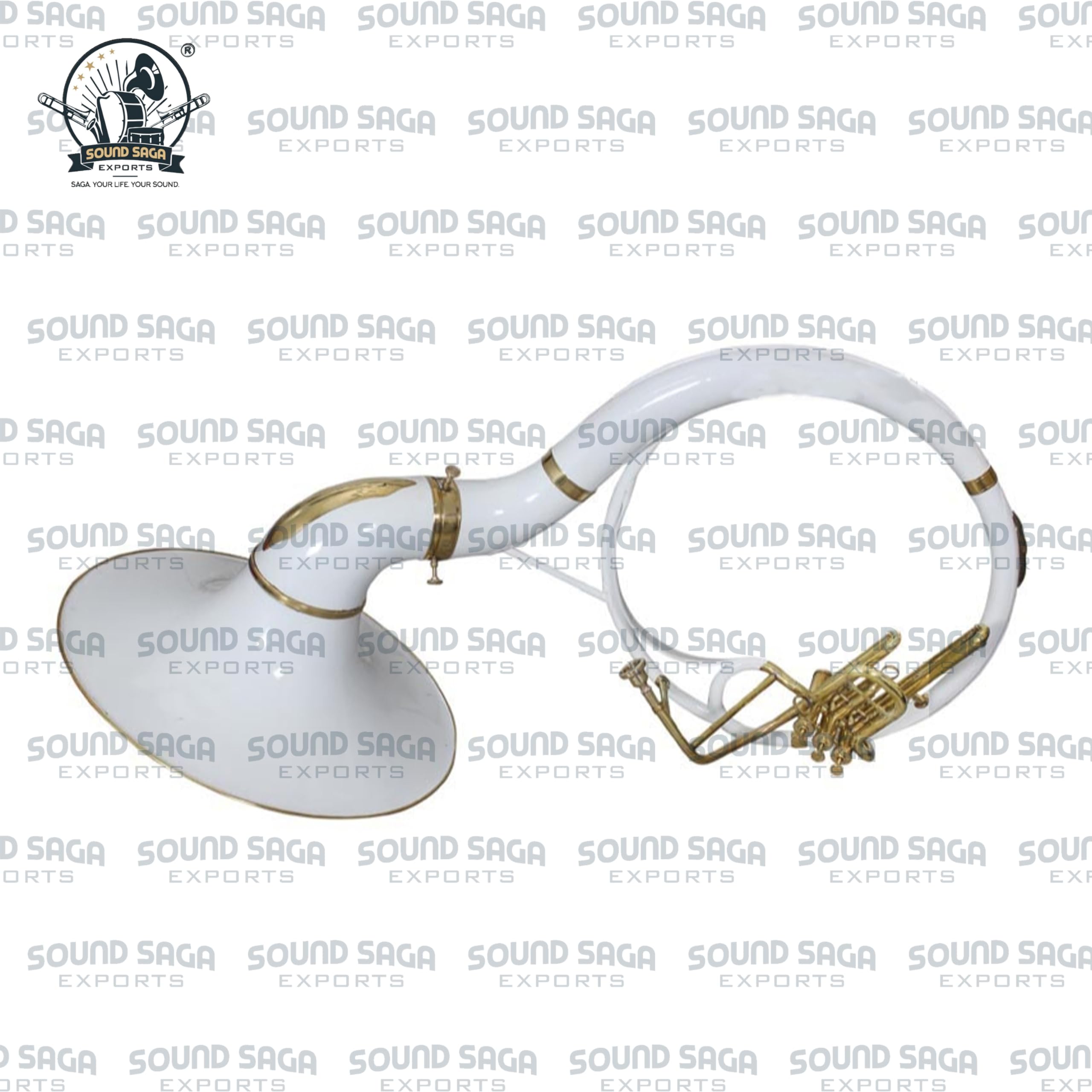 BBb 56 cm suzafon instrument mosiężny, mosiężna tuba z ustnikiem i torbą na koncert dla orkiestry marszowej, zespołu szkolnego, początkujących, studentów i średnio zaawansowanych muzyków (biała)