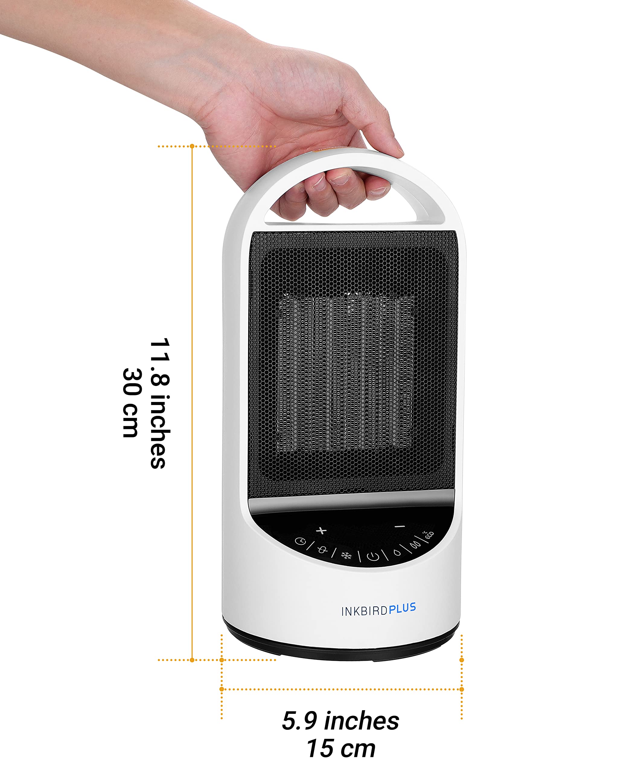 Calentadores eléctricos de 1500 W para uso en interiores con temporizador remoto y 3 modos, protección contra sobrecalentamiento y vuelco para oficina, dormitorio, calentador de espacio 7
