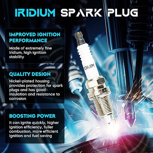 Miniatura 6 de Juego de 6 bobinas de encendido, paquete de 6 bujías Iridum compatibles con Chrysler 300 Dodge Charger 2006-2010, Pacifica 2007-2008, Dodge Magnum