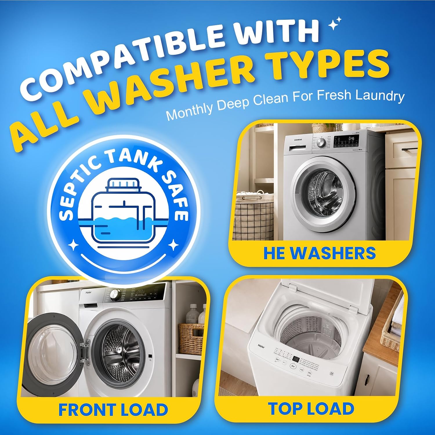 28 Pack Washing Machine Cleaner for Pet Owners, Natural Enzymes Lift Embedded Pet Hair & Muted Tub Odor, Gentle Descaler Fit Every Laundry Machine