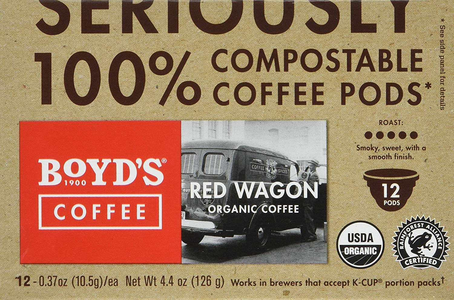 Boyds Coffee Organic Red Wagon Coffee Dark Roast