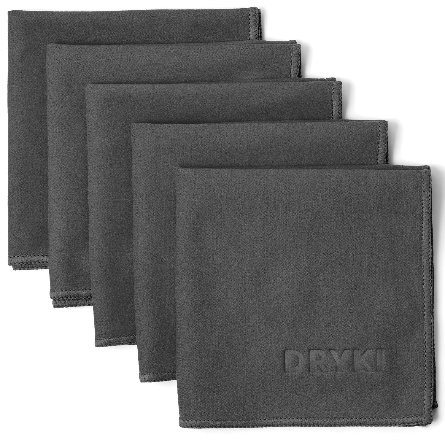 Sweat Absorbing Handkerchiefs - The Original Quick-Dry Microfiber Sweat Rags & Towels for Face, Hands, & Body - Perfect for Gym, Sports, and Work (Dark Grey: 5 Pack)
