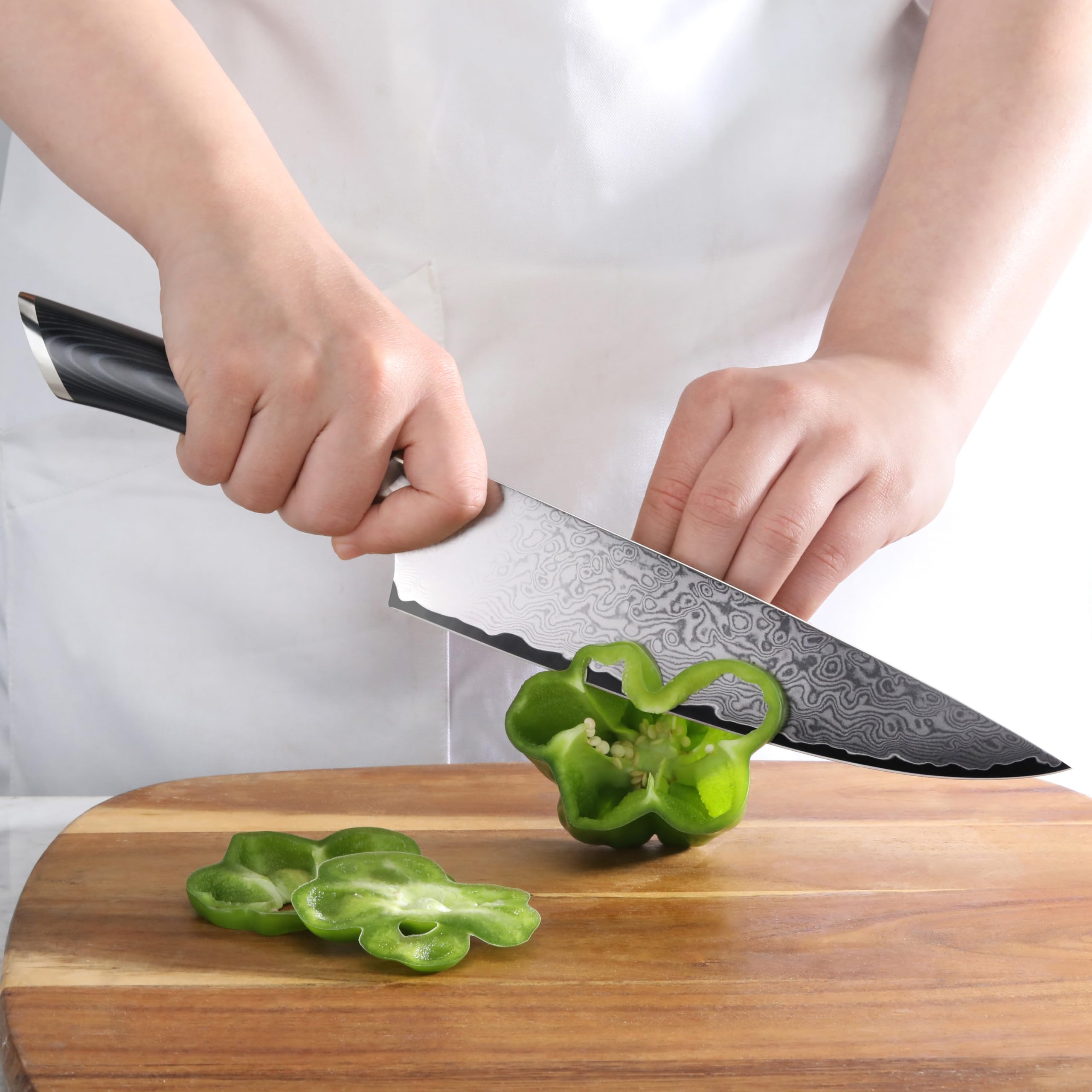 Cangshan KURO Series 8-Inch Chef's Knife with Sheath, High Carbon X-7 Damascus Steel, 504258 — Amazon image 6