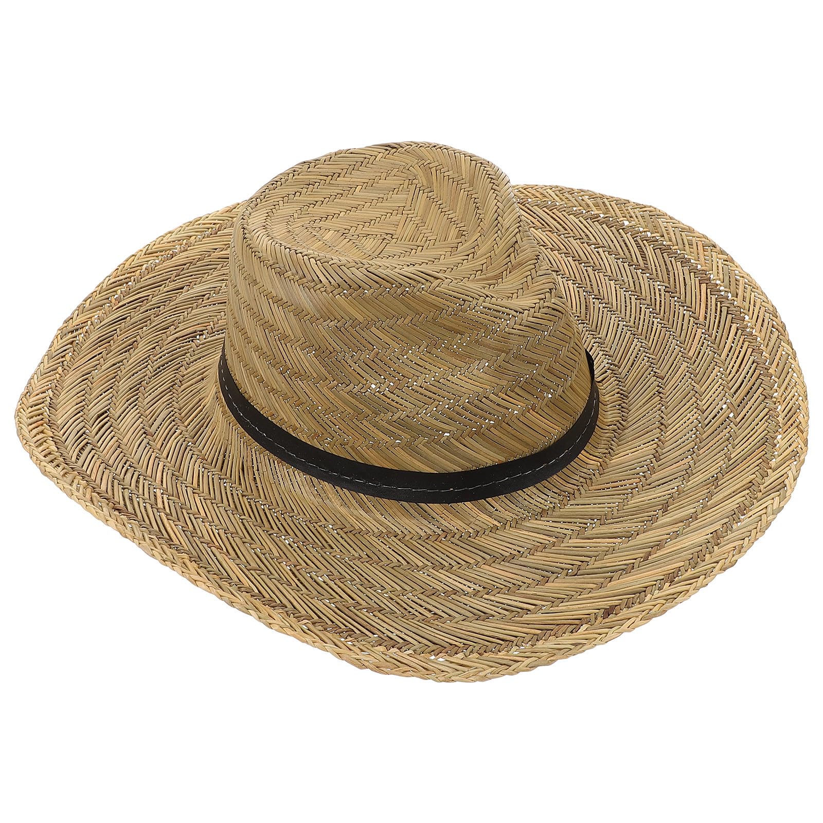 Operitacx Chapeau de Paille à Larges Bords pour Hommes Été, Protection UV, Léger et Décoratif, pour Activités de Plein Air et Randonnée, Taille 58-60 Cm