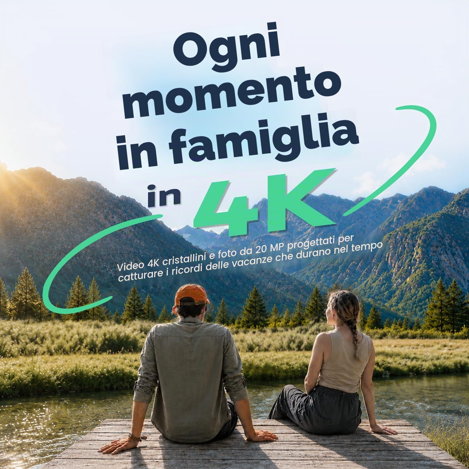 AKASO V50 X Action Cam 4K 20MP con 64GB microSDXC U3 Scheda di Memoria, Videocamere WiFi EIS 40M Fotocamera Subacquea Touch Screen, Telecomando, Custodia Impermeabi