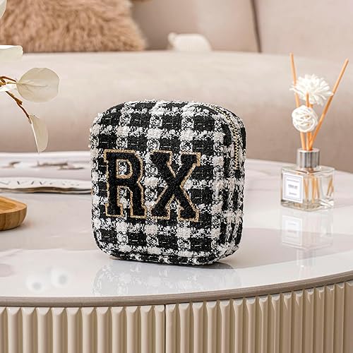 Miniatura 3 de uekeboag Bolsa de cosméticos personalizada de nailon Rx, bonita bolsa de felpilla con cremallera, bolsa de vitaminas de viaje para maquillaje