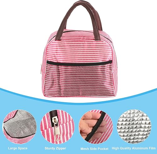 Miniatura 4 de PATIKIL Lonchera para mujereshombres, bolsa de almuerzo aislada a prueba de fugas con bolsillo contenedor de almuerzo reutilizable para el trabajo,