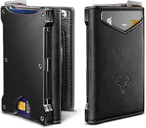 BULLIANT Slim Front Pocket Wallet With Pop-Up Card Access - RFID Blocking, Money Clip, Holds 8 Cards, Black/Purplish Blue - View #8