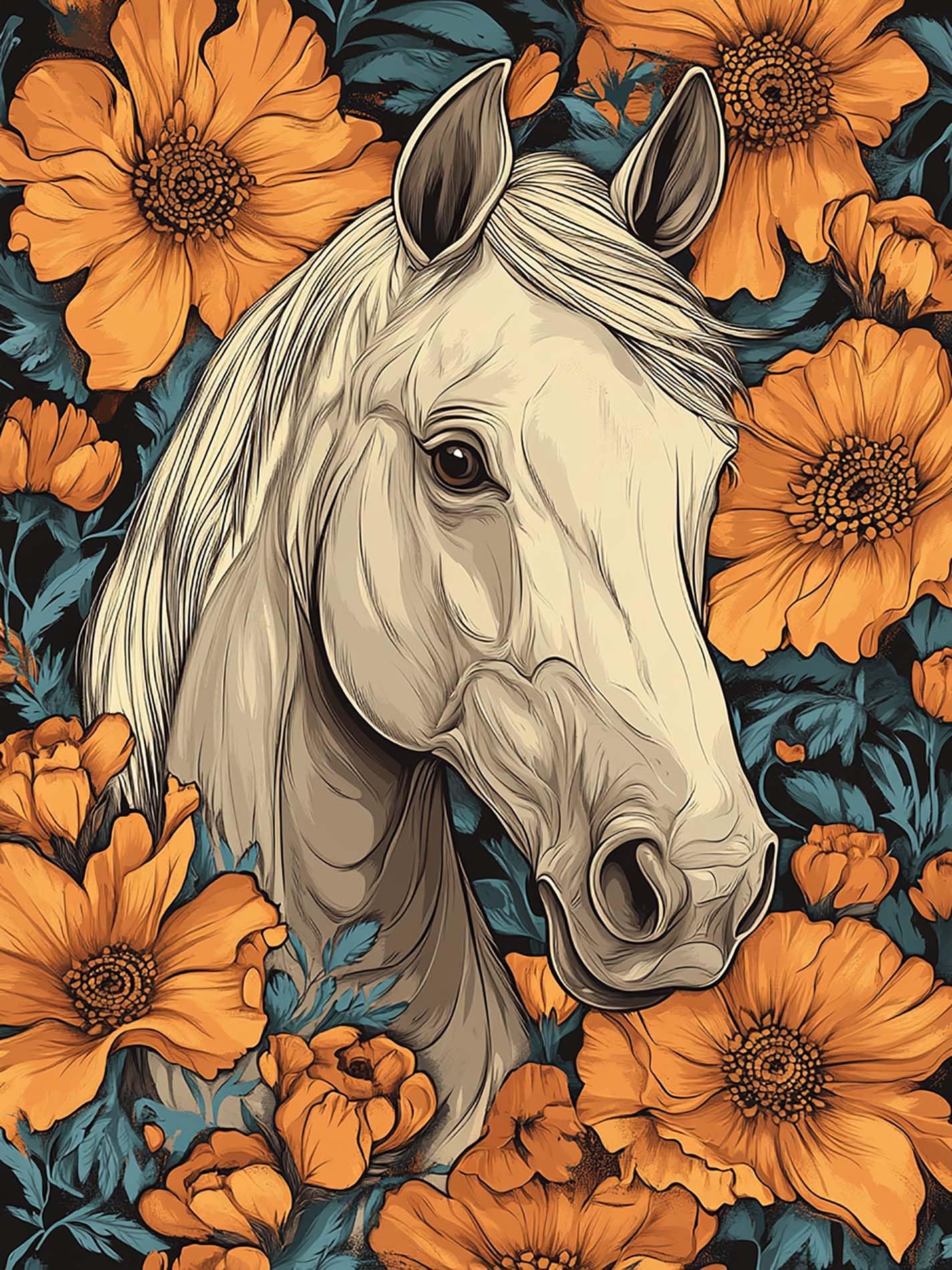 VAIIEYO 5D DIY Diamond Art Kits for Adults Horse, Diamond Painting Animal, Paint by Numbers Full Drill Round Rhinestone Craft Canvas for Home Wall