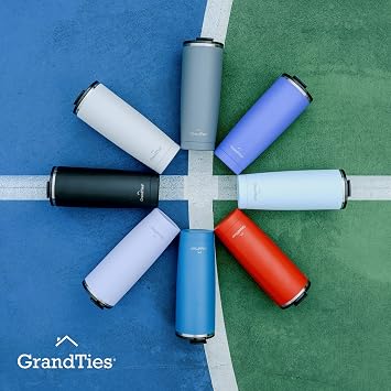 GRANDTIES Insulated Coffee Tumbler Cup w/Tritan Lid | Leak Proof, Reusable, Double Walled Vacuum Stainless Steel Water Bottle Travel Mug | Thermal Cups for Hot and Cold Drinks | 20oz | Cobalt Blue