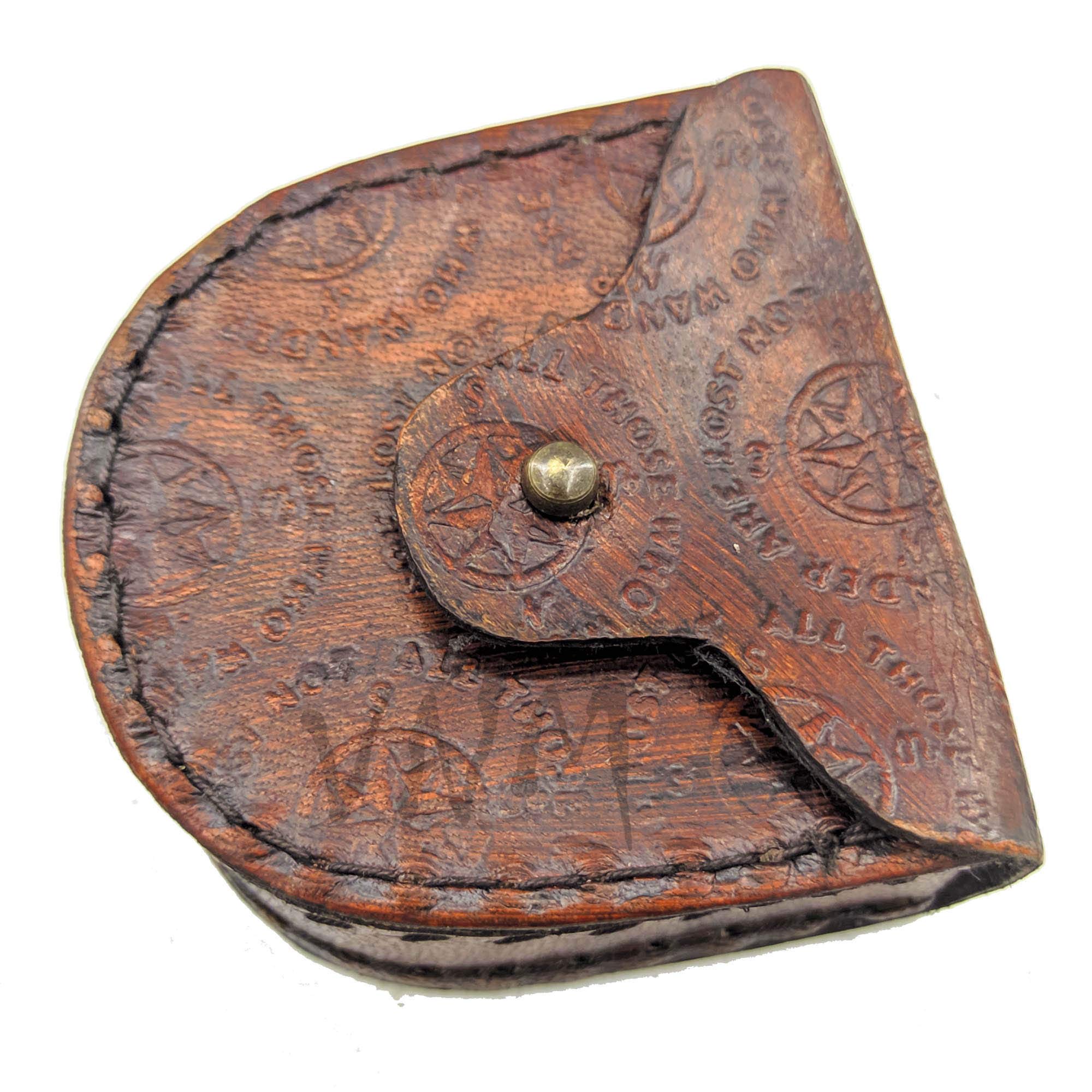 Boussole En Laiton Gravée – Cadeau Nautique Pour Fils, Étui Cuir, 50 Mm, Style Viking, Idée Cadeau Unique
