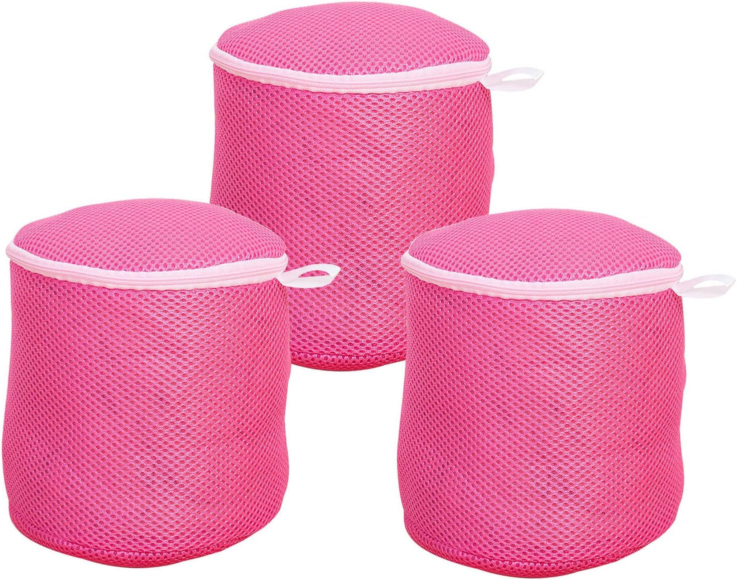 Simpleulife Set of 3 Extra Large Bra Wash Mesh Laundry Delicates Net Bag (A To D Cup) Travel Machine Washer Pattern For Lingerie, Baby Socks, Hosiery, Underwear With Zipper(Red)