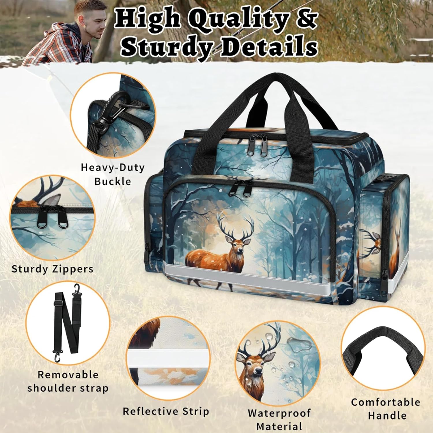 First Aid Bags Empty, Timid Deer Emergency Bag First Aid Kit Multiple Compartment Kit Carrier On Call Trauma Bag for Paramedics Emergency Medical Supplies Kit