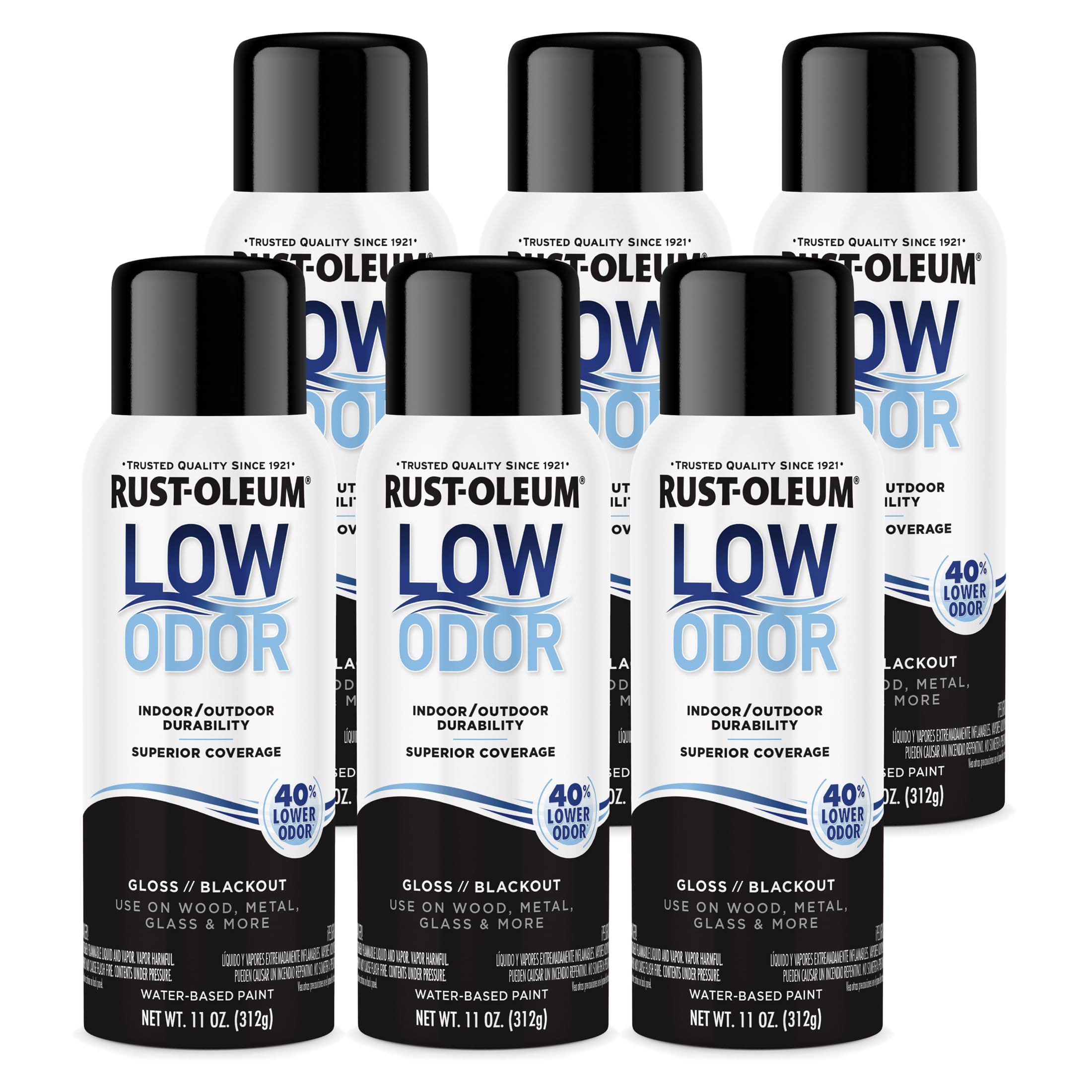 Rust-Oleum Low Odor Premium Spray Paint, Gloss Blackout