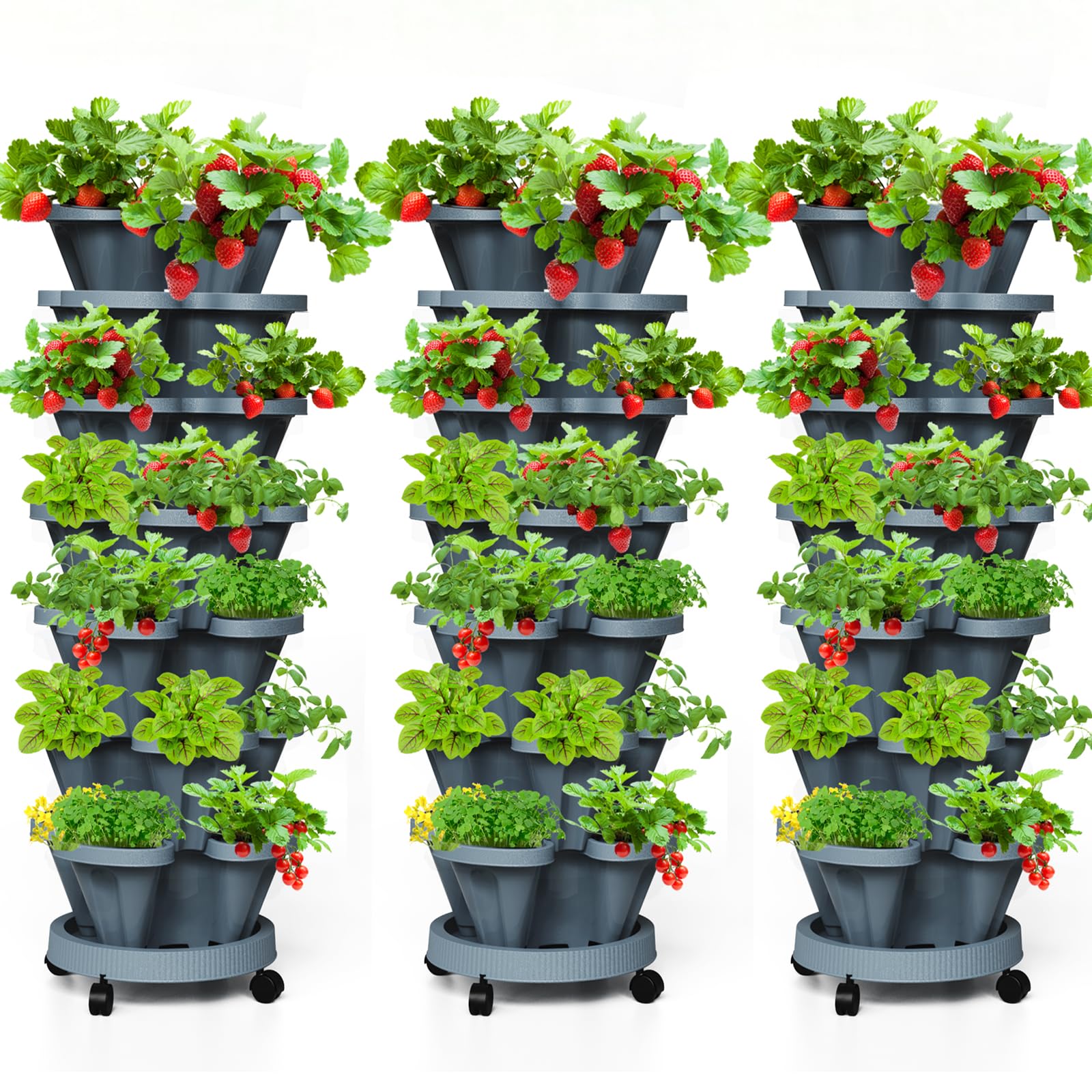 Amazon.com: Tectsia 7 Tiered Strawberry Vertical Planter Tower