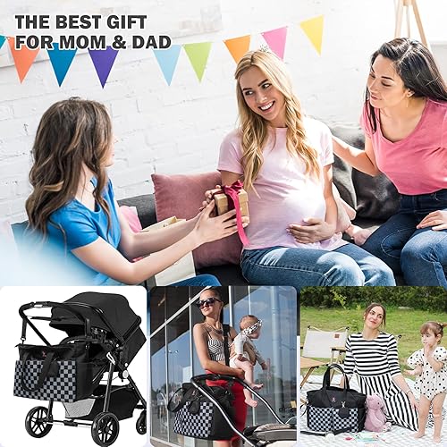 Miniatura 7 de SUPROMOMI Bolsa de pañales Tote Bolso grande de bebé Bolsa de pañales para niño Bolsa de pañales con estilo para niña, bolso de hombro para mamá