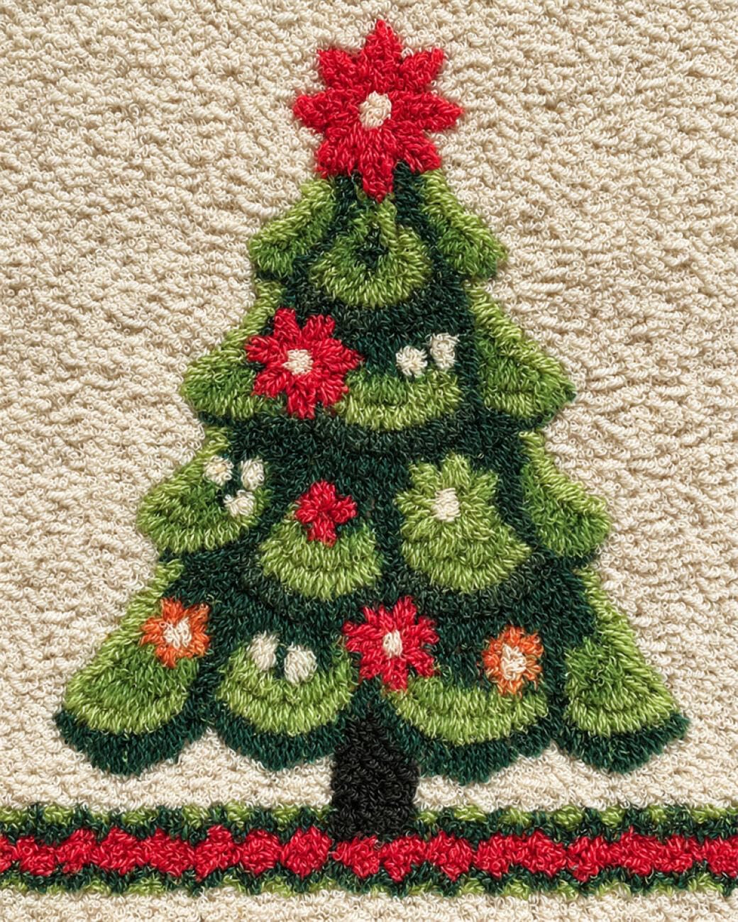 AxiangziK DIY Latch Hook Rug Kits Colorful Christmas Tree DIY Rug Making Kits for Aldult Tapestry Set Embroidery Carpet Doormat Gift 35x46in