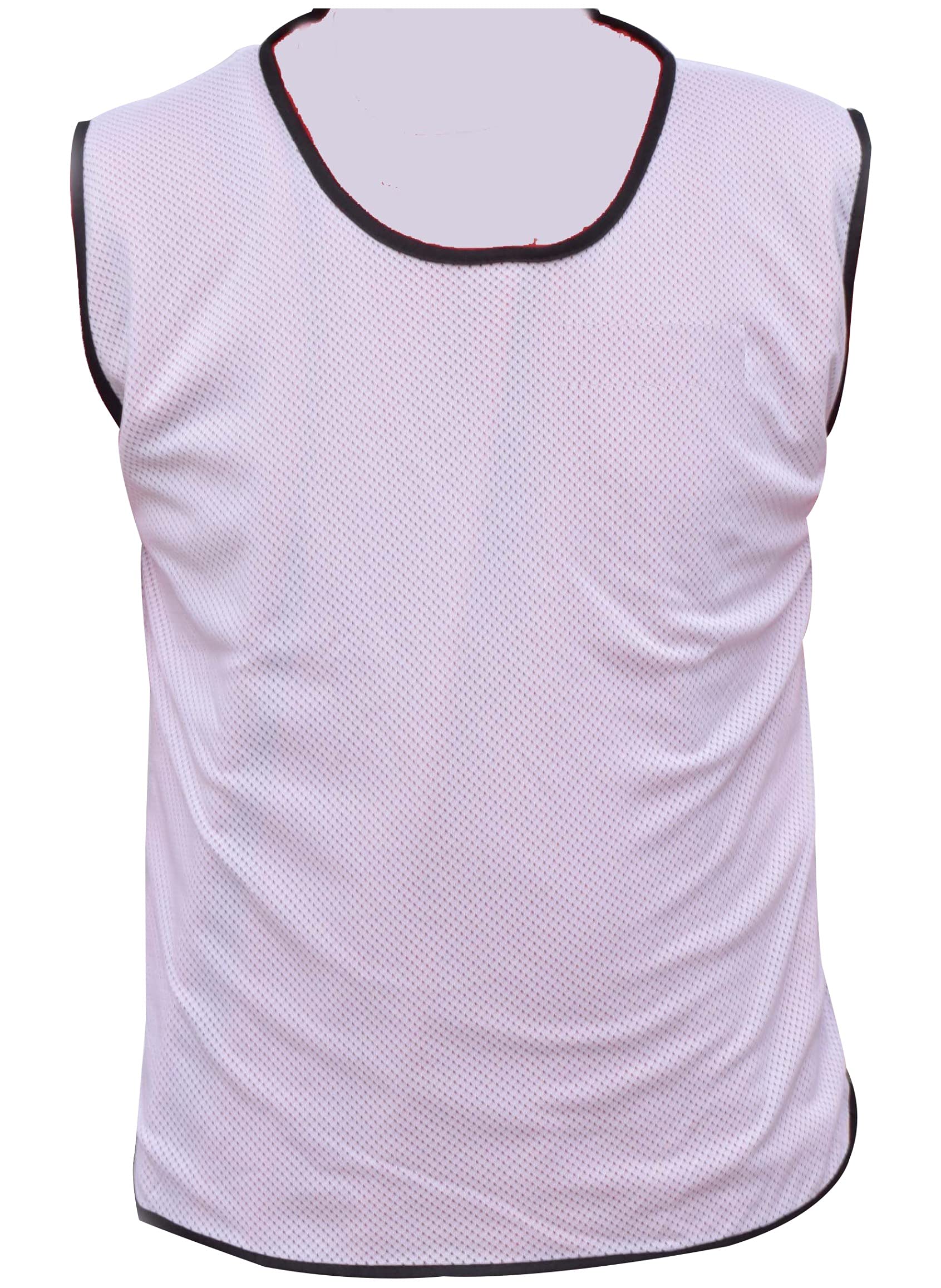 PROSTYLE SPORTS 15 Football Training Bibs Football Netball Rugby Hockey Cricket (White, Youth (Mens Small-Medium))