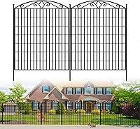 COLRASN 15 Panels No Dig Dog Fence for Yard - 33in Tall x 32.5ft Wide Rustproof Outdoor Animal Barrier with Stakes