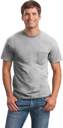 Gildan Men's Ultra Cotton T-Shirt With Pocket - 6 Oz 100% Cotton Tee (Large, Royal Blue) - View #2