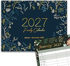 Family Calendar 2027 A4 Family planner 2027 with 5 columns | Jan. 2027 - Dec. 2027, Calendar 2027, 28 x 21.6 cm, 12 Beautiful Printed Patterns