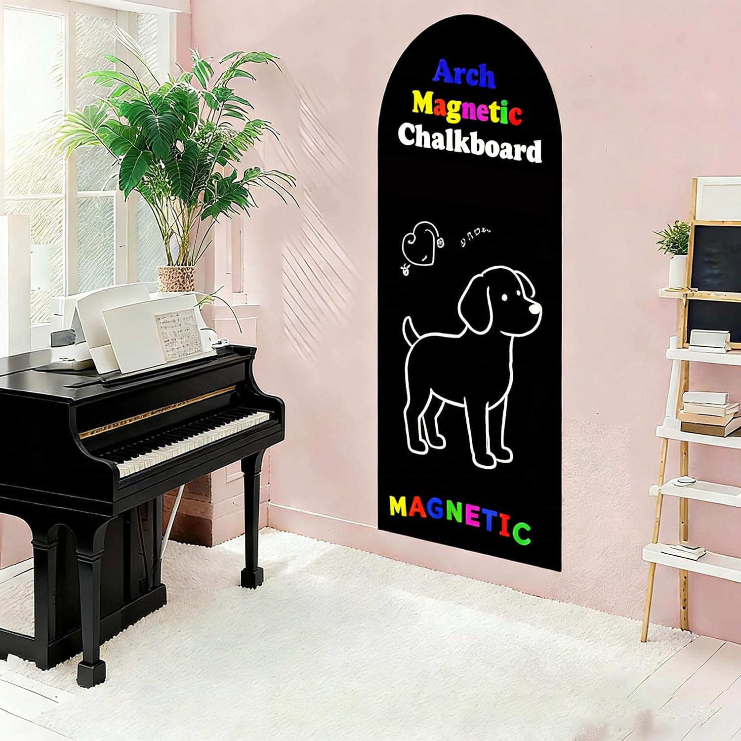 2026 New Magnetic Wall Decal Arch, Magnetic Chalkboard Sticker for Wall (Black, 23.6 * 47.2inches)