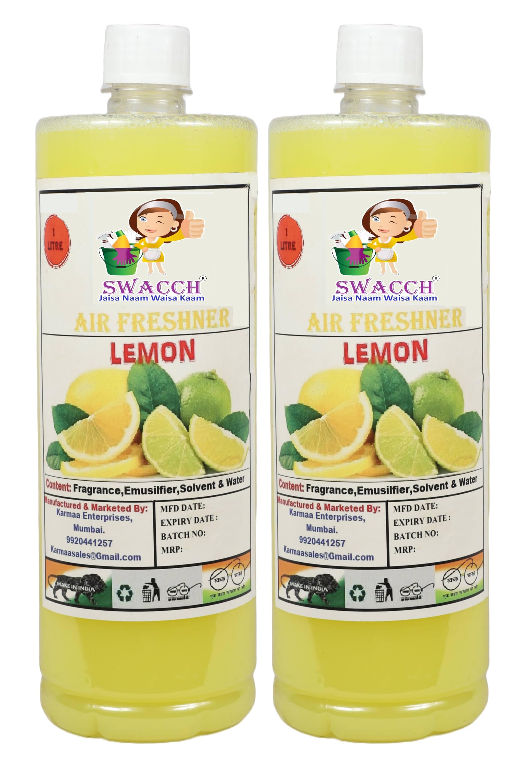 BUY 1 GET 1 FREE Air Freshner For Home, Hotels I Work Space & Office I Long Lasting I Ready to use I Water Based I Lemon 1 Litre Pack of 2-image-44
