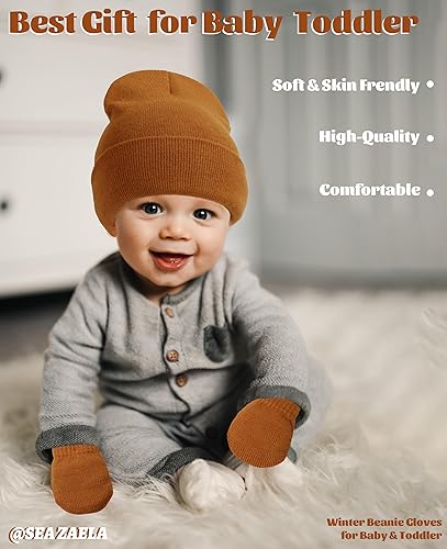 Miniatura 3 de Conjunto de sombreros y mitones para bebé, gorro de hospital, guantes para recién nacidos, para bebés, niños y niñas