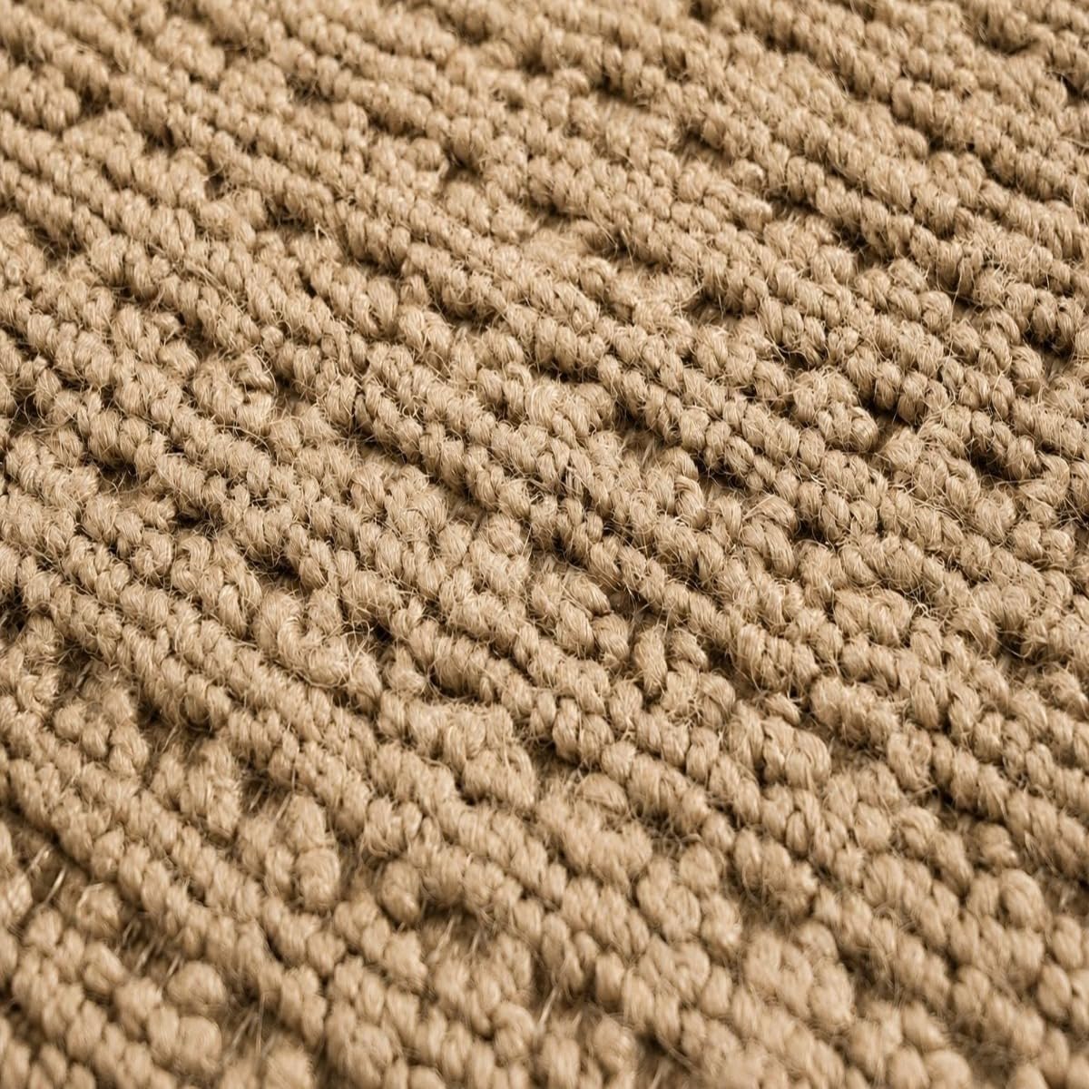 Tapis en jute artisanal à franges beige naturel 120x160 - style bohème