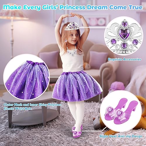 Miniatura 4 de Juguetes de princesa para niñas de 3 4 5 6 7 años, juego de rol para niñas y niñas, regalo con vestidos de princesa, zapatos de princesa, regalo de