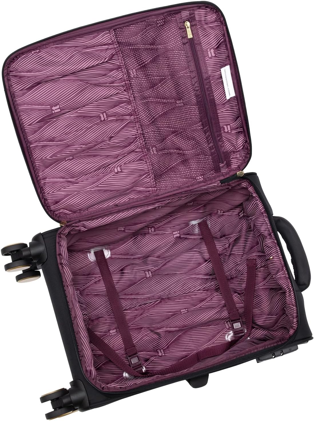 It Luggage Glimmering 22" Softside Carry-On 8 Wheel Expandable Spinner, Black