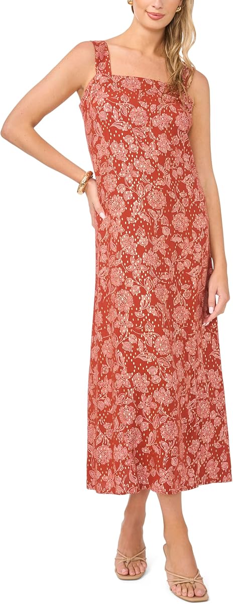 Vince Camuto Women's Floral Square Neck Maxi Dress